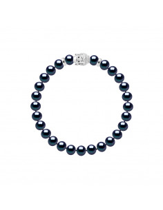 Bracelet Homme Néoprène, Perle de Tahiti et Argent Massif 925 - Bracelets -  Blue Pearls