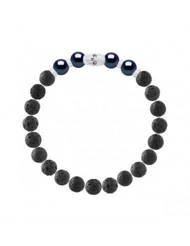 Pulsera cabeza muerta abalorios cultura negra Beads - Plata 925 - Dolma
