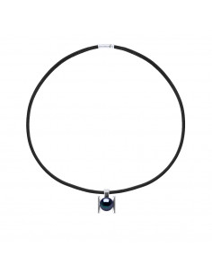 Collar de perlas de Neoprene Negro Cultura - Plata 925 - Mauna Loa