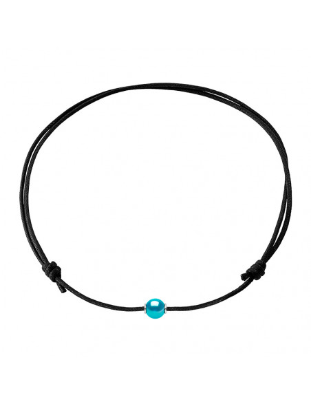 Collana di perle di cotone tabacco tabacco con maniche in argento massiccio