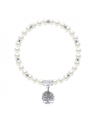 Break Brelope Cultures Semi Round Cultures 6-7 mm Argento 925 - Albero vivente bianco