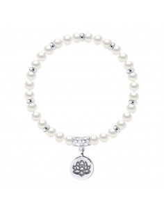 Bracelet Breloque Perles de Cultures Semi Rondes 6-7 mm en Argent 925 - LOTUS WHITE
