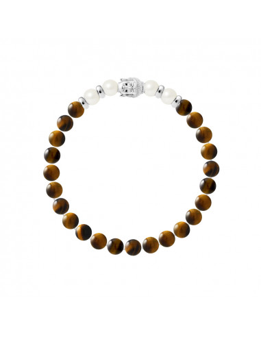 Bracciale BUDDAH BRACCIALI BORGIA BORGIA 6-7mm E TIGER Eye in 925 - Buddah
