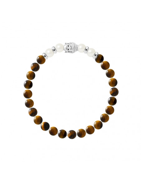 Bracciale BUDDAH BRACCIALI BORGIA BORGIA 6-7mm E TIGER Eye in 925 - Buddah