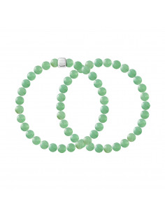 Pulseras de aventurina verde en plata 925 - Sauce