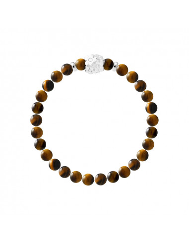 Bracciale fiori argento tigre occhio 925 - potenza floreale