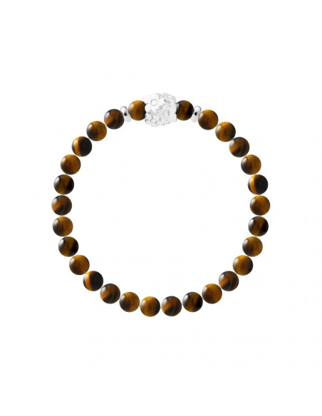 Pulsera flores plata tigre ojo 925 - poder de la flor