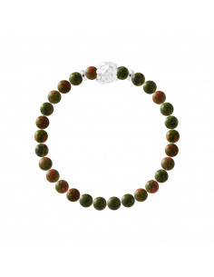 Bracelet Flowers Unakite Naturelle en Argent 925 - FLOWER POWER