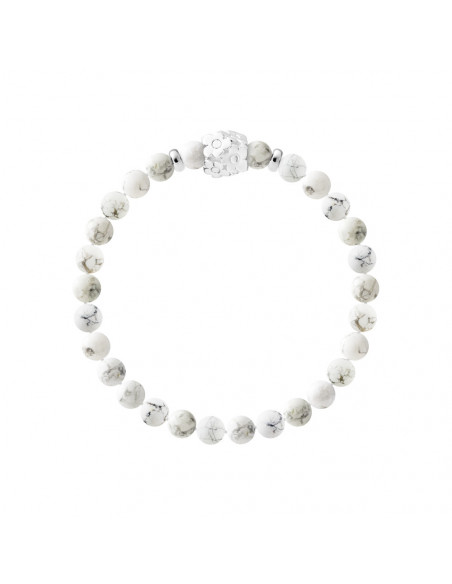 Bracelet Flowers Howlite White Silver 925 - Flower Power