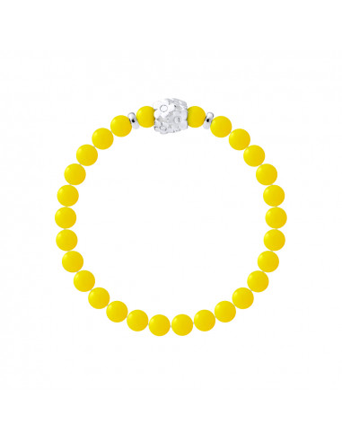 Pulsera Flores Agate Amarillo Plata 925 - Potencia De Flor