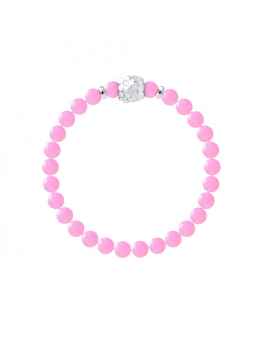 Pulsera flores ágata rosa plata 925 - poder de la flor