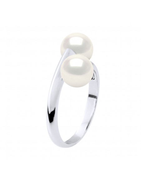 Bague Toi & Moi Perles de Culture en Argent 925 - ADELE