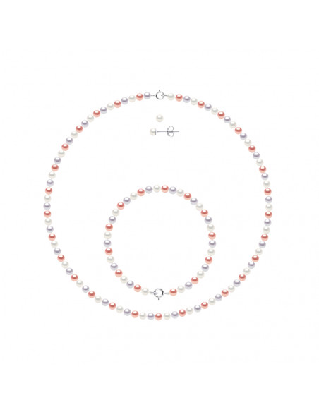 Necklaces, Bracelets and Earrings Culture Beads and 925 - 8 Colors available - Albane