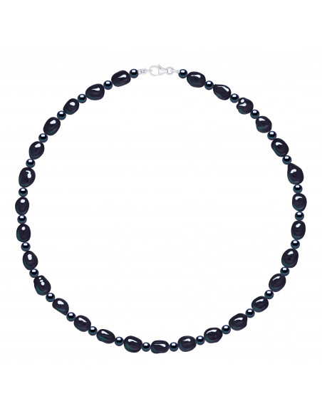 Baroque bead necklace 6-4 mm - 2 colors available - Silver 925 - Morgane