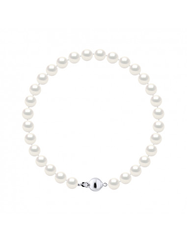 Bracelet round beaded 6-7 mm - 4 colors available - Silver 925 - Salome