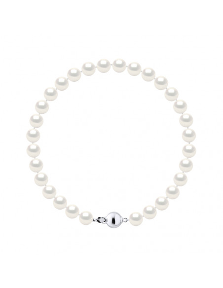 Bracelet round beaded 6-7 mm - 4 colors available - Silver 925 - Salome