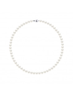 Collier Perles de Culture Rondes 6-7 mm - 4 Coloris Disponibles - Argent 925 - SALOME