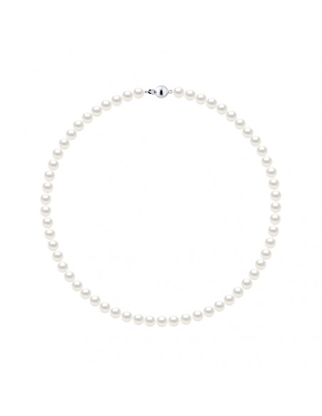 Collana per perline di coltura rotonda 6-7 mm - 4 colori disponibili - Argento 925 - Salome