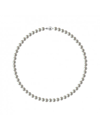 Collar de cuentas de cultivo redondo 6-7 mm - 4 colores disponibles - plata 925 - Salomé