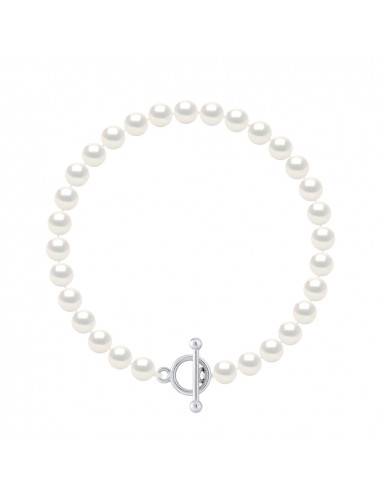 Round Beaded Bracelet 6-7 mm - 2 colors available - Silver 925 - Diane