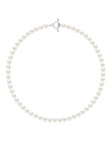 Round Beads Necklace 6-7 mm - 2 colors available - Silver 925 - Diane