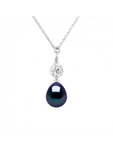 Collana di perle di cultura e cristallo - 2 colori disponibili - Argento 925 - Andrea