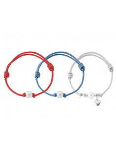 Set de 3 Bracelets - Véritable Perles - Argent Massif - Fait Main