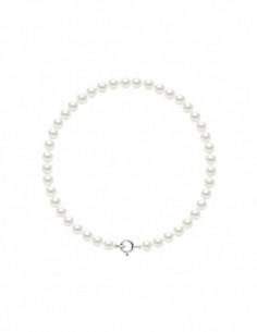 Bracelets Perles d'Eau Douce Semi Rondes - Plusieurs Tailles Disponibles - en Argent 925 - CLAIRE