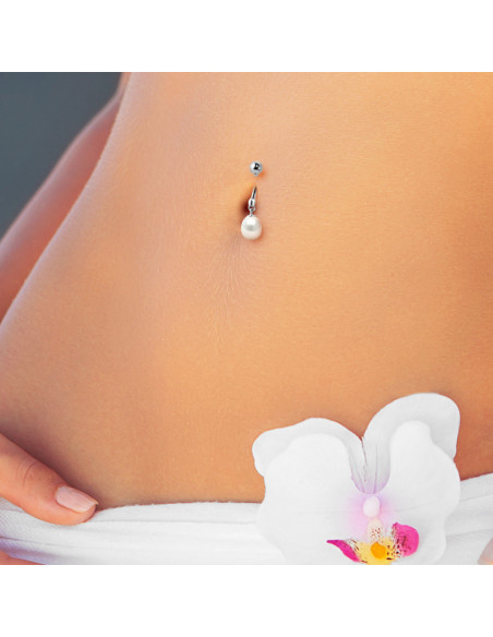 Cultura Piercing Pearl Charque - 3 colores disponibles - Plata 925 - Luna