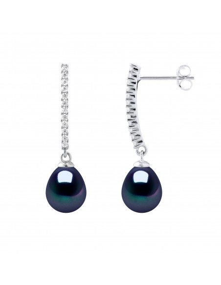 Boucles d'Oreilles Perles de Culture en Argent 925 et Oxydes de Zirconium - SOPHIA