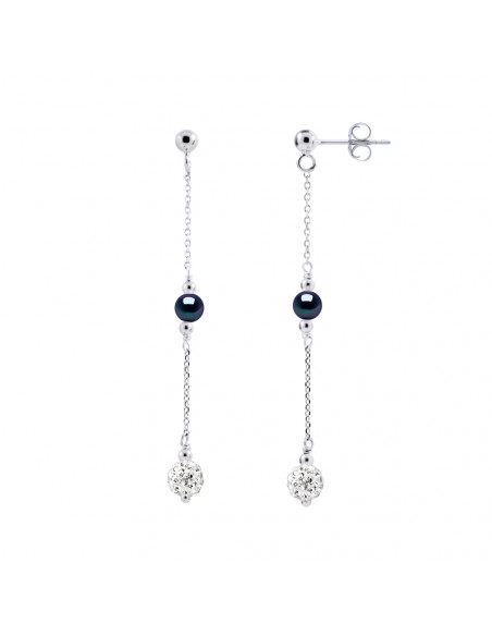 Culture Beads Pearl Earrings - 3 Colors Available - Silver 925 and Crystal - Celeste
