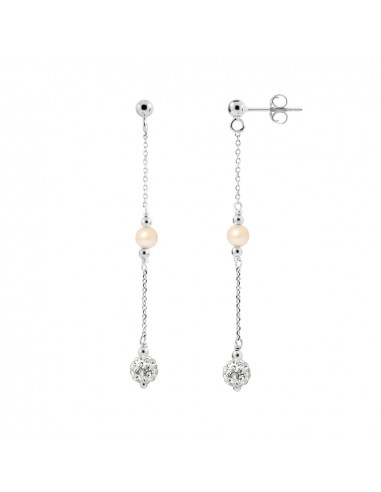 Culture Beads Pearl Earrings - 3 Colors Available - Silver 925 and Crystal - Celeste