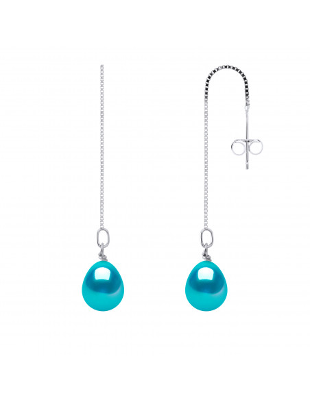 Pearl Culture Beads Pear Earrings - 5 Colors - 925 Silver - Lilia