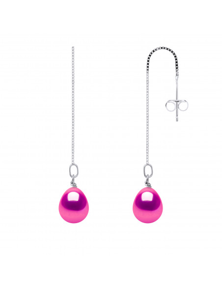 Pearl Culture Beads Pear Earrings - 5 Colors - 925 Silver - Lilia