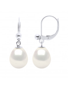 Boucles d'Oreilles Pendantes Perles Poires - 2 Coloris - Argent 925 - CELINE