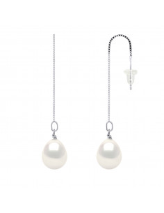 Boucles d'Oreilles Pendantes Perles de Culture - 2 Coloris - Argent 925 - AMINA