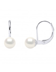 Boucles d'Oreilles Dormeuses Perles de Culture - 3 Coloris - Argent 925 - CAMELIA