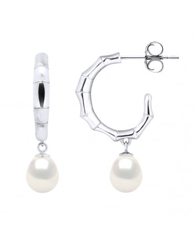 Earrings Pear Culture Beads - 5 Colors - 925 Silver - Bamboo