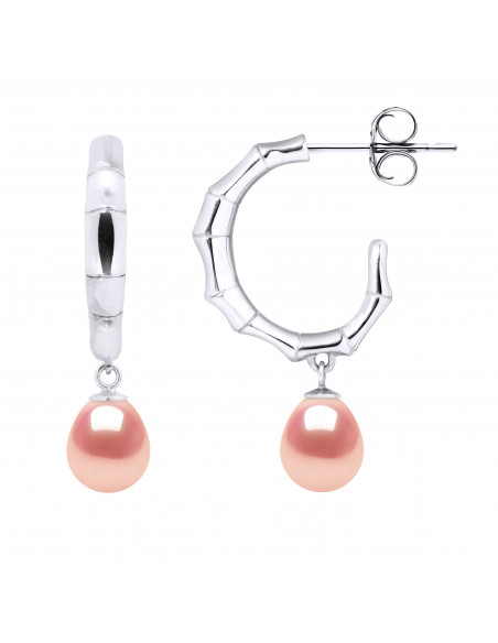 Orecchini Perle di coltura pera - 5 colori - 925 Argento - Bambù