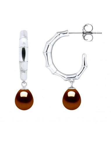 Earrings Pear Culture Beads - 5 Colors - 925 Silver - Bamboo