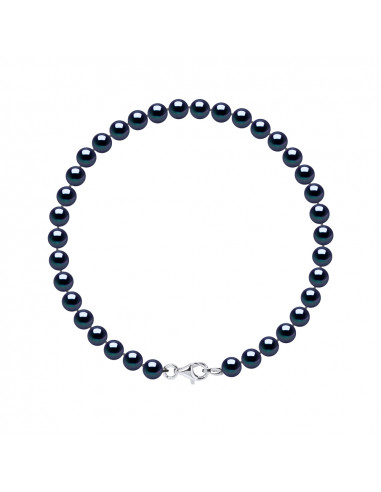 Semi-round cultured beads bracelet 6 mm - 2 colors - Silver 925 - Milena