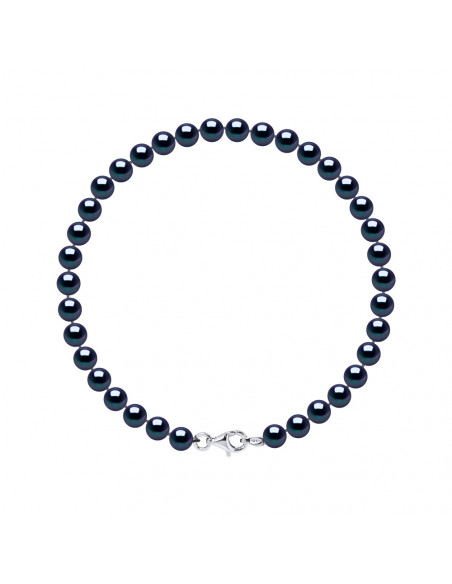 Semi-round cultured beads bracelet 6 mm - 2 colors - Silver 925 - Milena