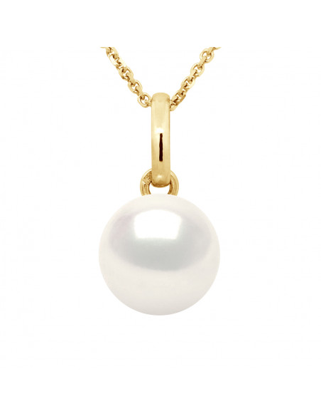 Pendentif en Or 18 Carats et Perle de Culture 7 mm - 2 Coloris - EMILIA