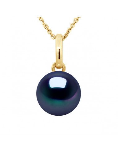 18K gold pendant and 7 mm culture pearl - 2 colors - Emilia