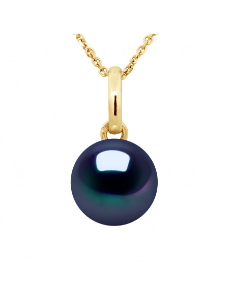 18K gold pendant and 7 mm culture pearl - 2 colors - Emilia