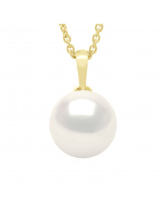 Pendentif en Or Jaune ou Or Blanc et Perle de Culture 9 mm - 2 Coloris - JENNA