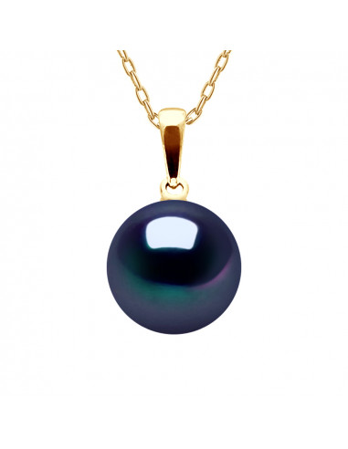 Yellow gold or white gold pendant and 9 mm culture pearl - 2 colors - Jenna