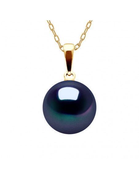 Yellow gold or white gold pendant and 9 mm culture pearl - 2 colors - Jenna