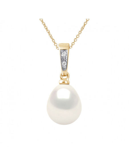 Peraza de pera de oro y diamante 8 mm - Kiara