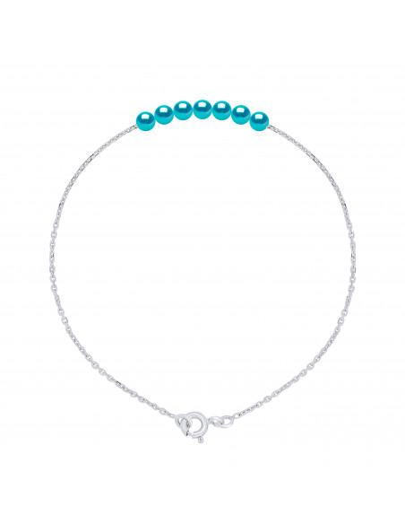 Yellow gold or white gold bracelet and 3 mm culture pearls - 5 colors - Cathy